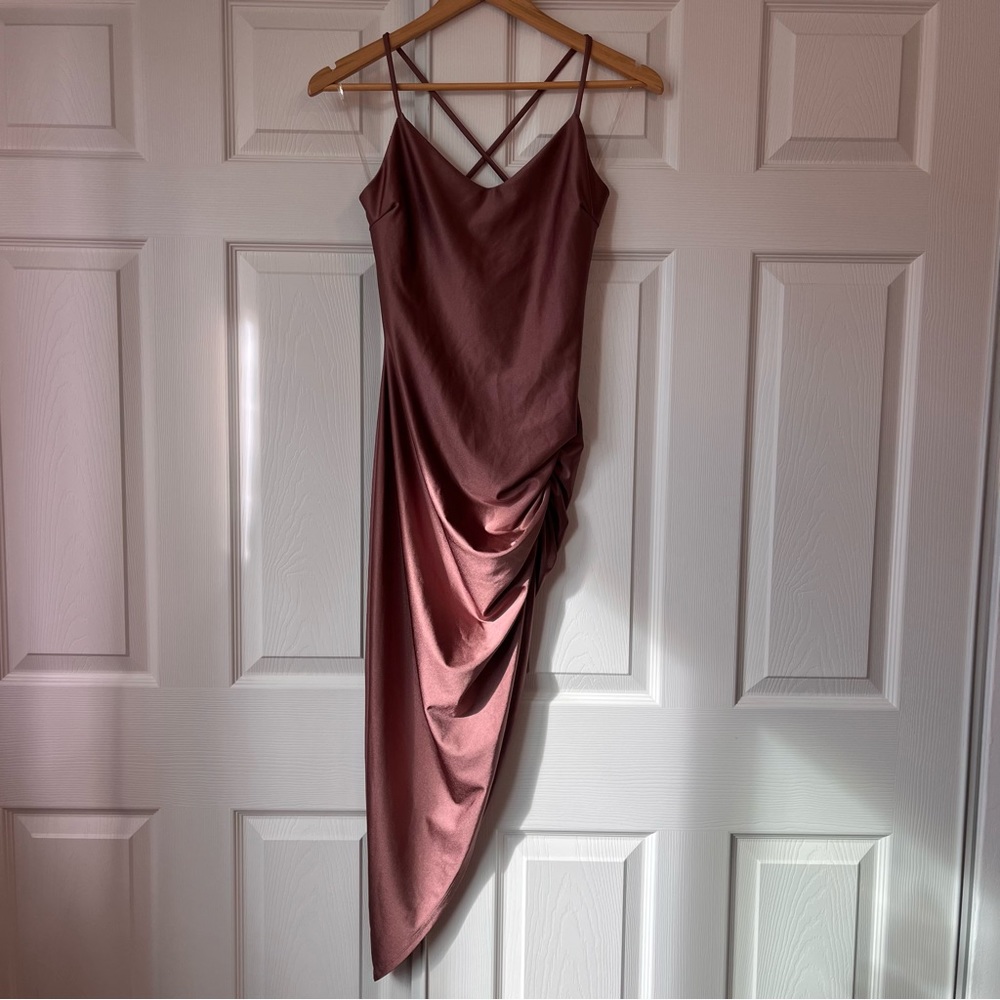 Size Medium Rose Gold Side Cinched Dress